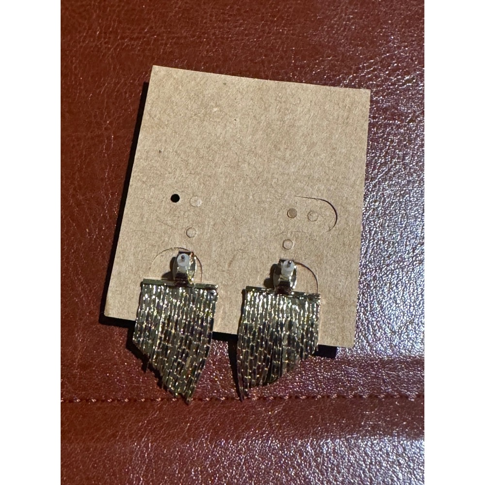 Plunder Design Gold Fringe Crystal Teardrop Convertible Stud Jacket Earrings
